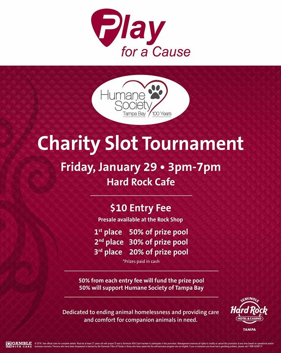 The Seminole Hard Rock Hotel & Casino Tampa Kicks Off A Year of Giving with a Charity Slot Tournament Benefitting The Humane Society of Tampa Bay